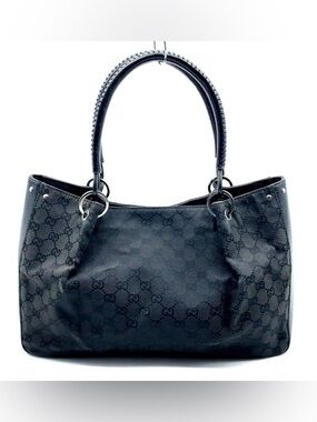 Authentic Gucci GG Canvas Leather
Black Hand Bag
